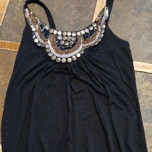 Pretty Good Black Camisole with Silver/Gold Embellishments